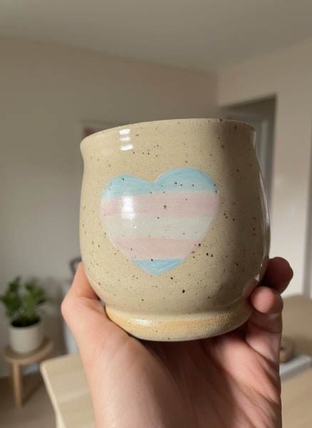 Trans heart hugger mug