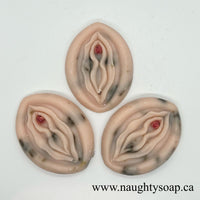 Lavender and Rose with a red Jasper stone bead clitoris