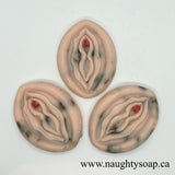 Lavender and Rose with a red Jasper stone bead clitoris